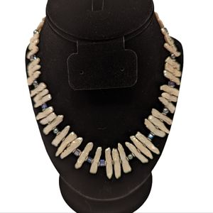 Vintage Freshwater Stick Pearl, Pearl, & Aura Quartz Choker Necklace